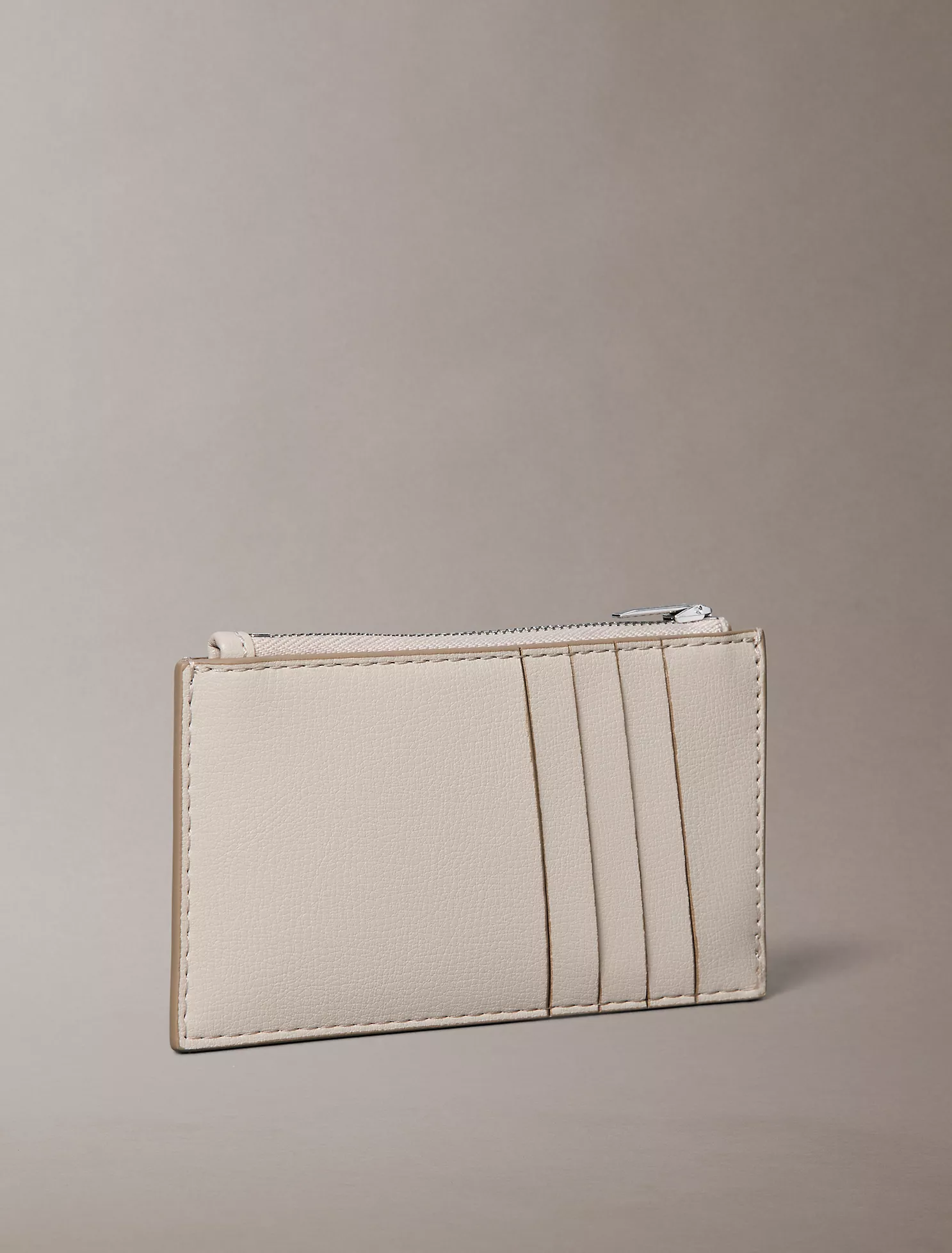 Foil Logo Top Zip Card Case - Small leather good